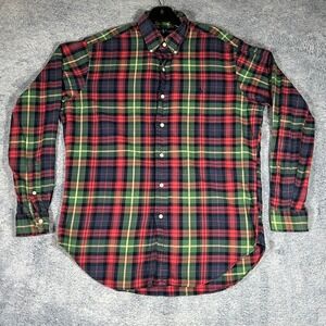 Ralph Lauren Mens‎ Classic Fit Plaid Button Down Shirt Red Green Blue Medium